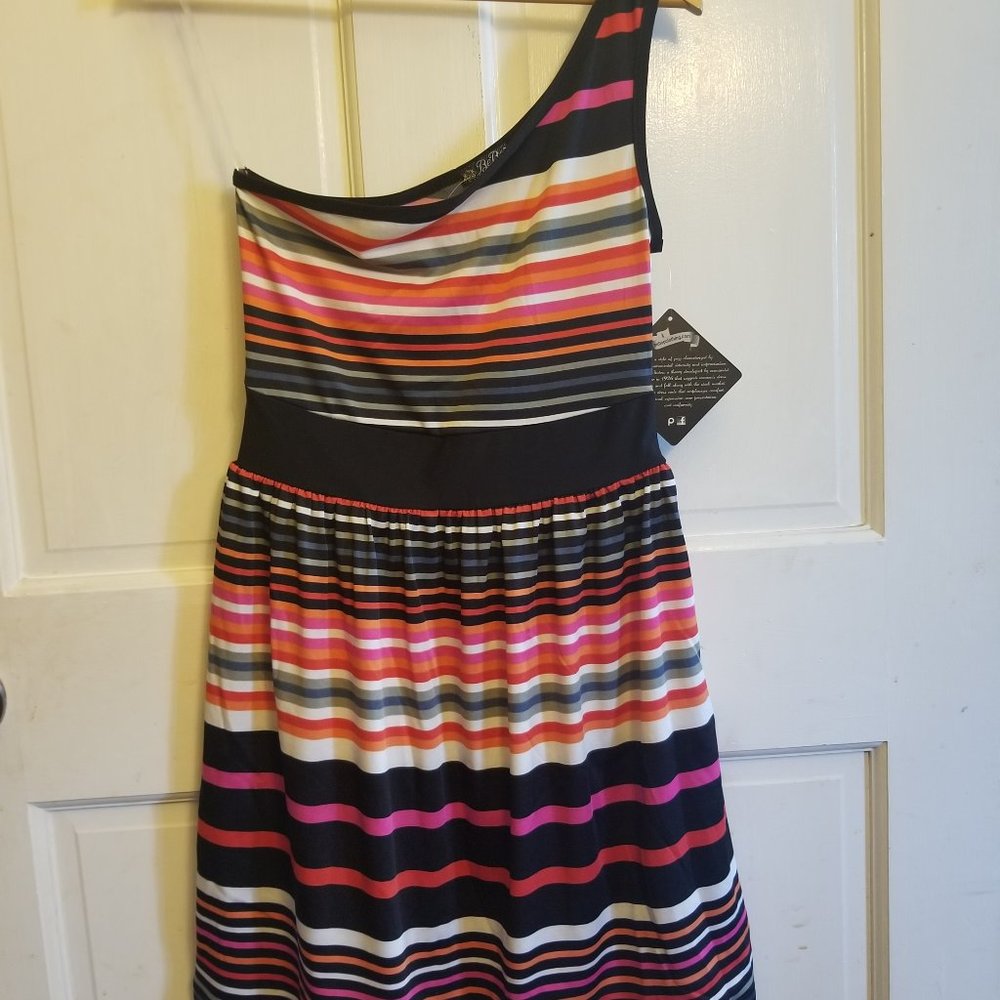 Short one shoulder rainbow dress